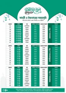 Today’s Sehri & Iftar Time in Dhaka – BD (2026)-Calendar.
